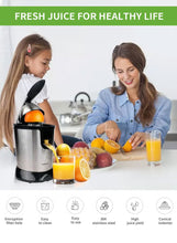 عصارة الحمضيات الكهربائية 350 واط – مستخرج عصير البرتقال والليمون من الفولاذ المقاوم للصدأ